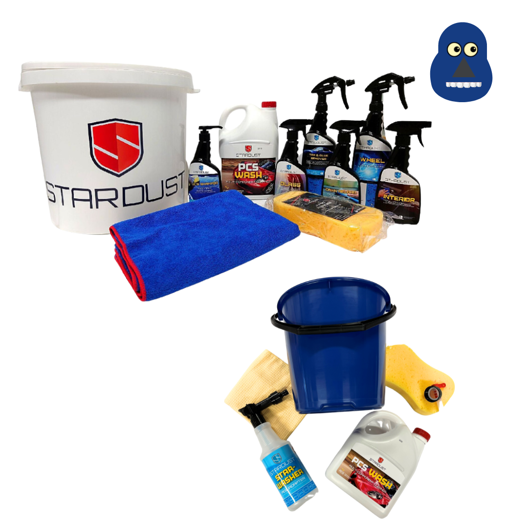 Tuplasetti: Autonpesusetti 30L ämpärissä + mökkipesusetti 15L ämpärissä